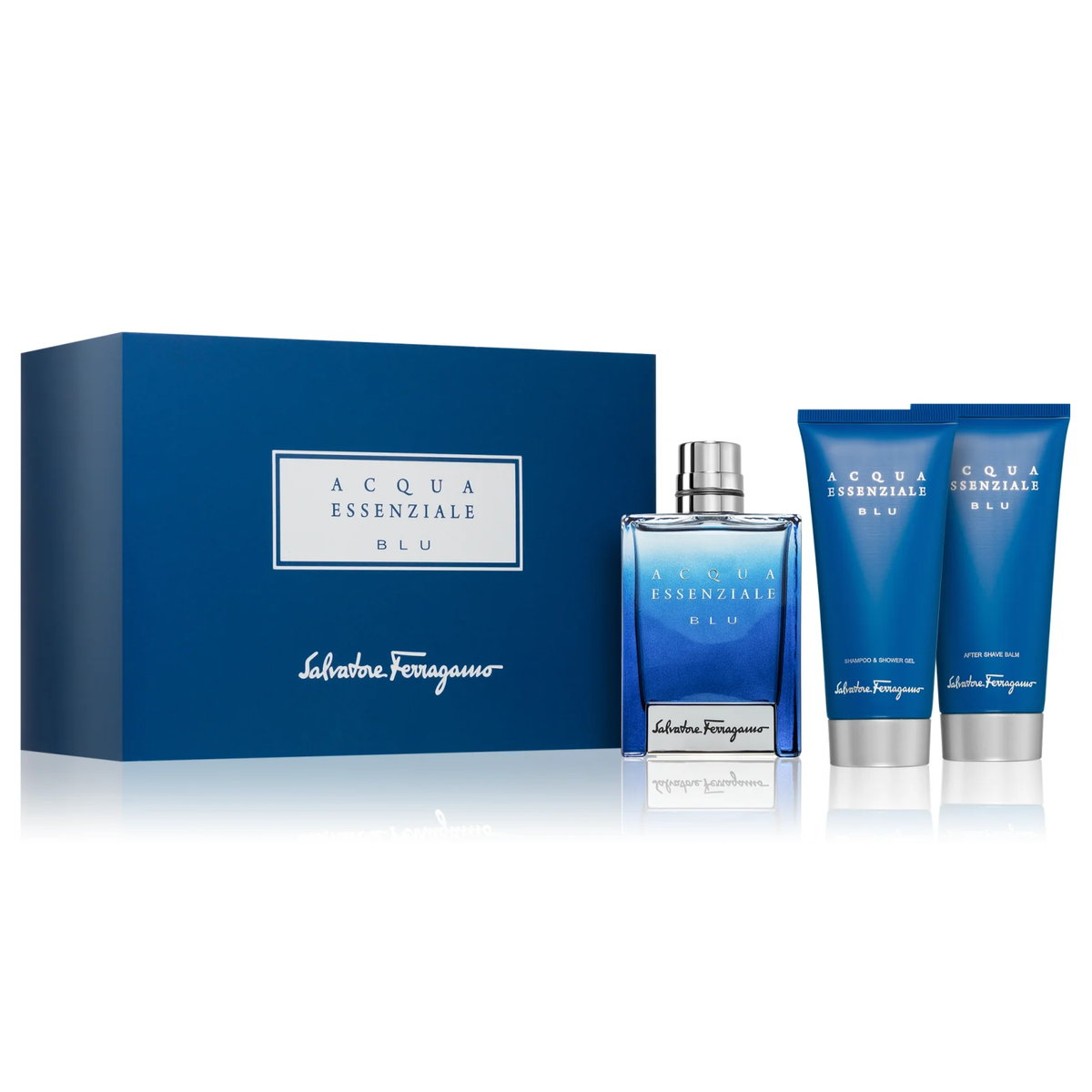 Acqua Essenziale Blu by Salvatore Ferragamo 100ml EDT 3pc Set - Perfume NZ is the leading wholesale distributor of brand name perfumes and fragrances in New Zealand.