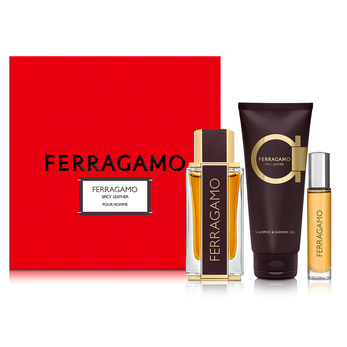 Spicy Leather by Salvatore Ferragamo 100ml Parfum 3pc Set - Perfume NZ is the leading wholesale distributor of brand name perfumes and fragrances in New Zealand.