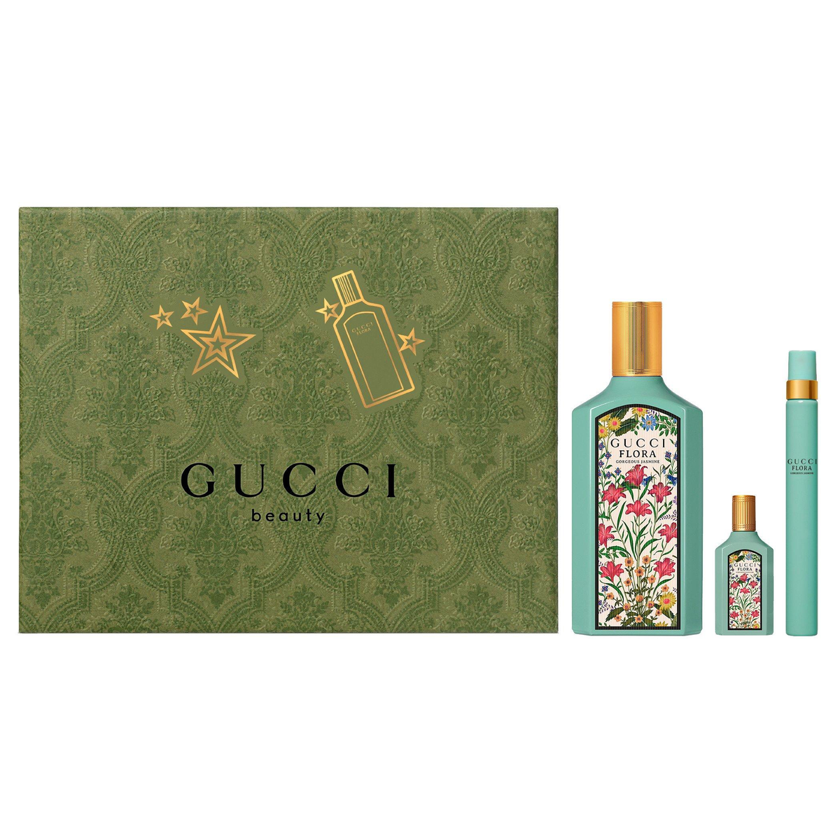 Gucci Flora Gorgeous Jasmine 100ml EDP 3pc Gift Set - Perfume NZ is the leading wholesale distributor of brand name perfumes and fragrances in New Zealand.