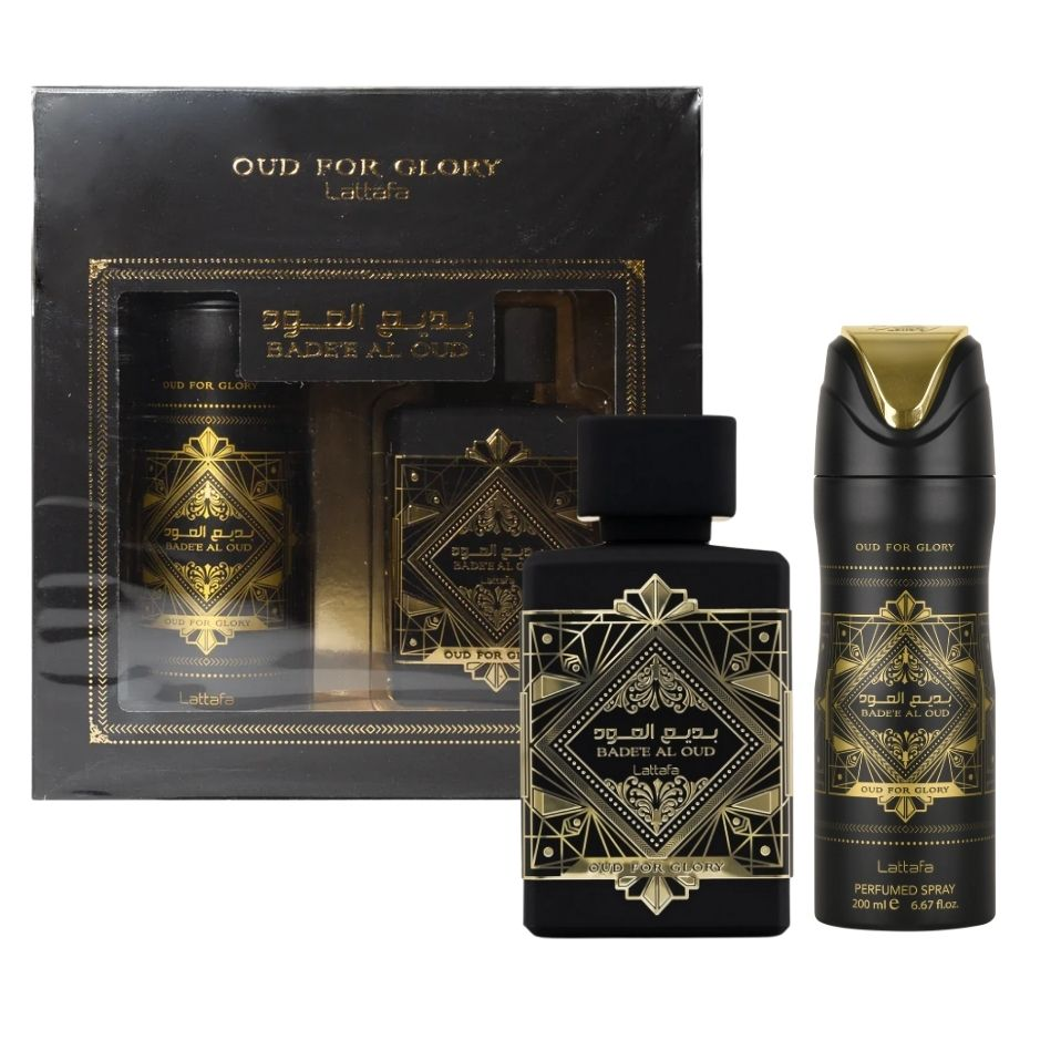Badee Al Oud by Lattafa 100ml EDP 2 Piece Gift Set - Perfume NZ is the leading wholesale distributor of brand name perfumes and fragrances in New Zealand.