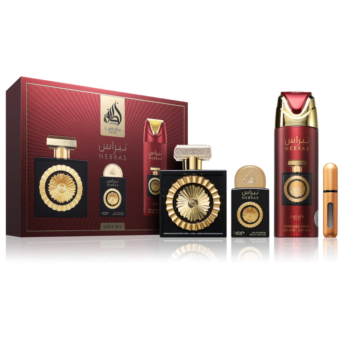Nebras by Lattafa 100ml EDP 3 Piece Gift Set - Perfume NZ is the leading wholesale distributor of brand name perfumes and fragrances in New Zealand.