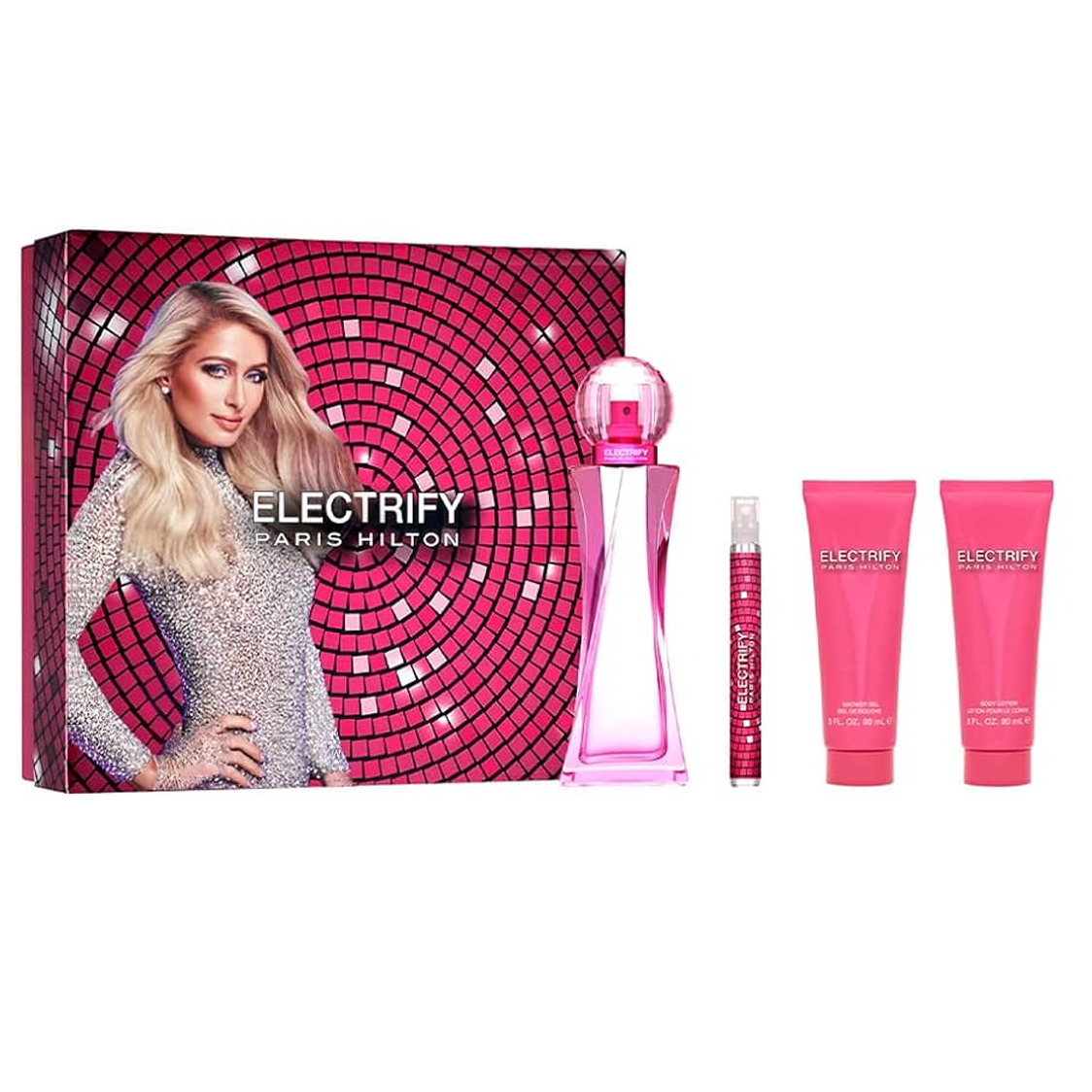 Electrify by Paris Hilton 100ml EDP 4 Piece Gift Set - Perfume NZ is the leading wholesale distributor of brand name perfumes and fragrances in New Zealand.
